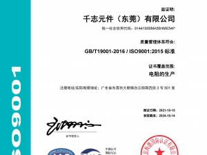 ISO 证书 中文